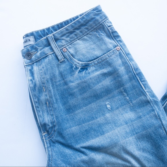 Special A Light Wash High Rise Distressed Straight Jean Size 11 - Picture 2 of 7